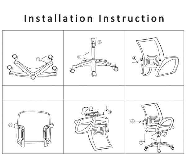 installation instruction for office chairs